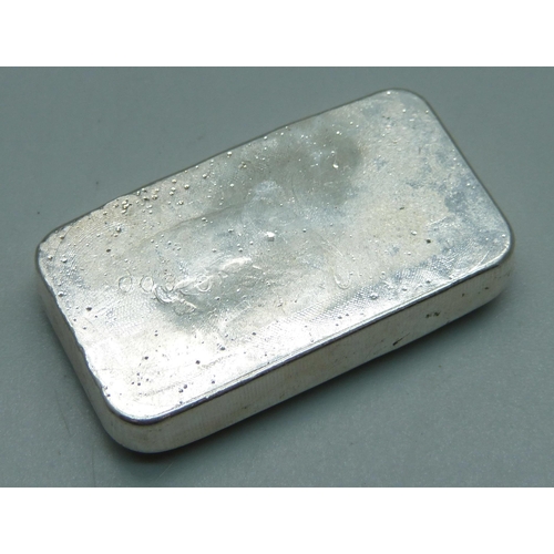 900 - A 100g 999 fine silver ingot