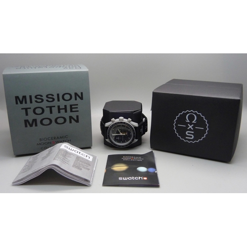 906A - A Swatch Omega Bioceramic MoonSwatch Mission to the Moon wristwatch, boxed