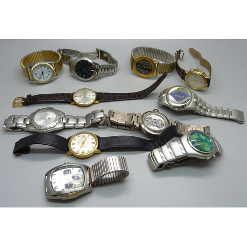 928 - Assorted gentleman's wristwatches including Mondaine 25 jewels automatic