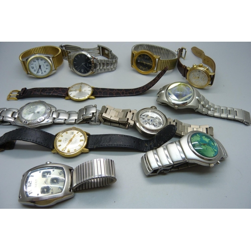 928 - Assorted gentleman's wristwatches including Mondaine 25 jewels automatic