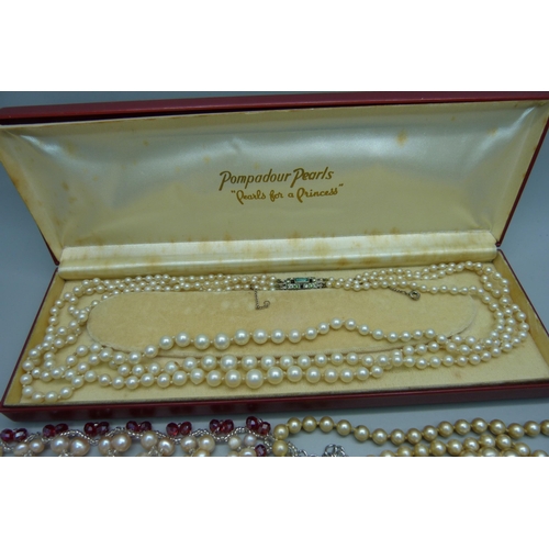 936 - Pearl jewellery including silver mounted