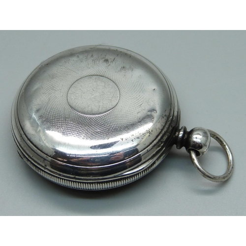 959 - A silver cased Waltham pocket watch, Chester 1875, a/f