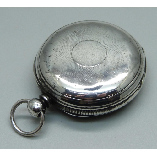 959 - A silver cased Waltham pocket watch, Chester 1875, a/f