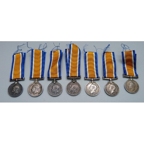 991 - Seven British War medal miniatures