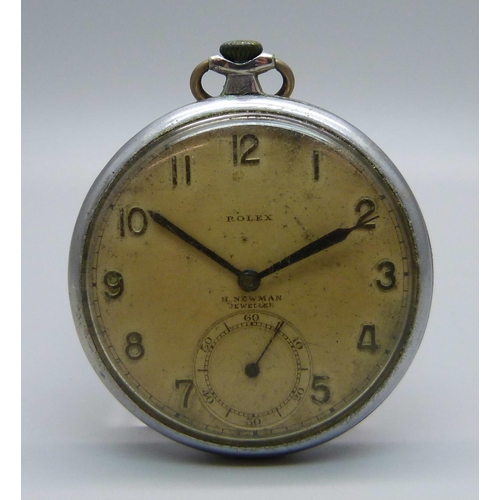 996 - A Rolex pocket watch, the dial also marked H. Newman Jeweller