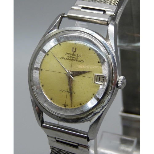 999 - A gentleman's vintage Universal Polerouter Date automatic wristwatch, 32mm case