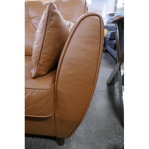 1462 - A tan leather Hoxton love seat, RRP £1539