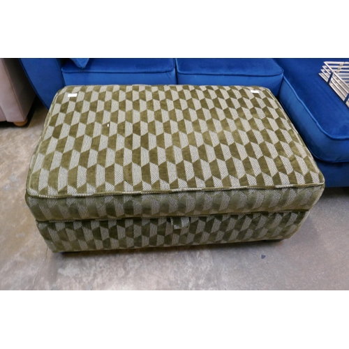 1474 - A green geometric upholstered footstool