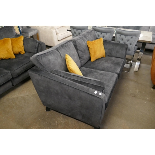 1518 - A Barker & Stonehouse charcoal velvet two seater sofa RRP £1035