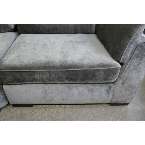 1529 - A Barker & Stonehouse pewter velvet corner sofa RRP £3195