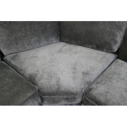 1529 - A Barker & Stonehouse pewter velvet corner sofa RRP £3195