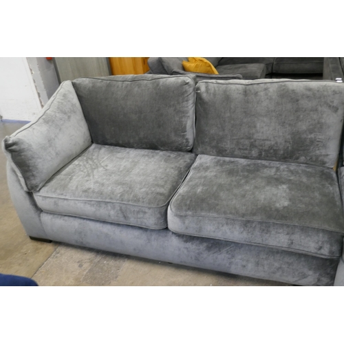 1529 - A Barker & Stonehouse pewter velvet corner sofa RRP £3195