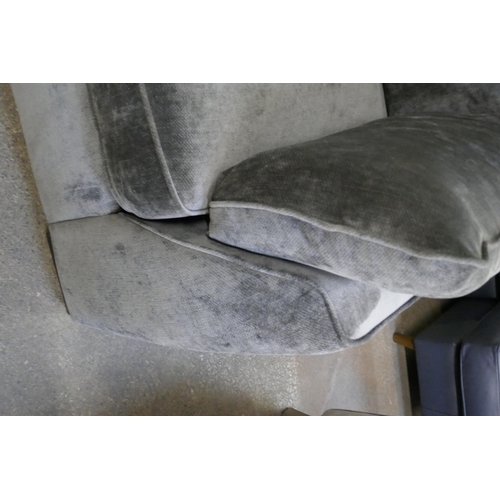 1529 - A Barker & Stonehouse pewter velvet corner sofa RRP £3195