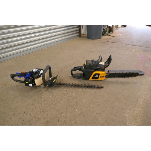 2211 - A McCulloch MAC 838 petrol driven chainsaw and a Hyundai HYT2318 23cc petrol driven hedge trimmer (p... 