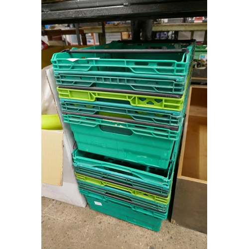 2310 - Ten 60x40 stackable storage baskets