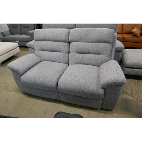 1564 - A grey hopsack electric reclining two seater sofa - one powerpack only