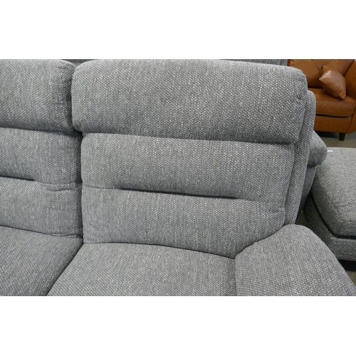 1564 - A grey hopsack electric reclining two seater sofa - one powerpack only