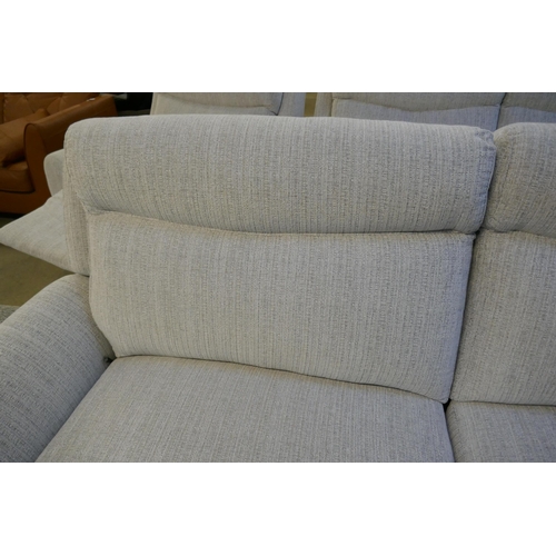 1579 - A grey weave electric reclining three seater sofa