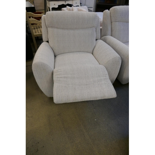 1581 - A grey weave reclining armchair