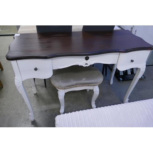 1597 - A dressing table with contrast top and stool