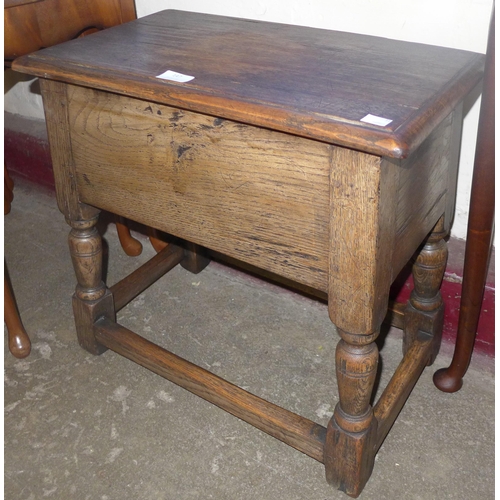 147 - A 17th Century style carved Ipswich shoe oak box