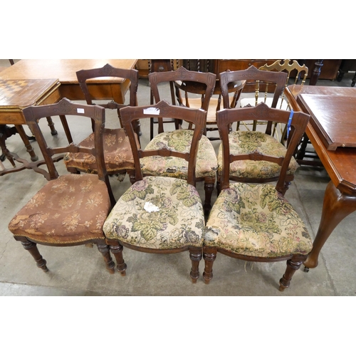 185 - A set of six Victorian mahogany dining chairs