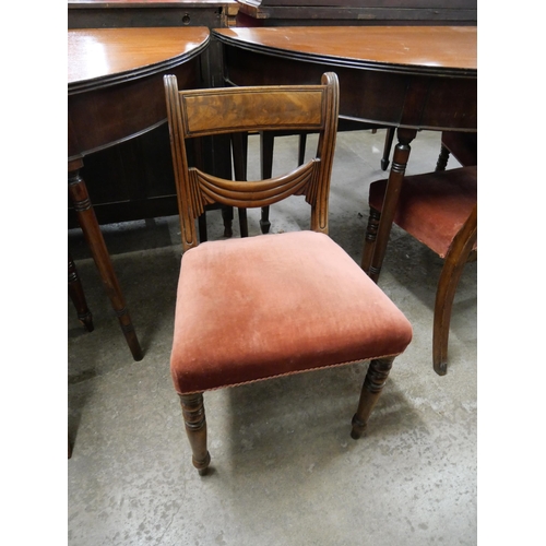 208 - A pair of George IV mahogany demi-lune console tables