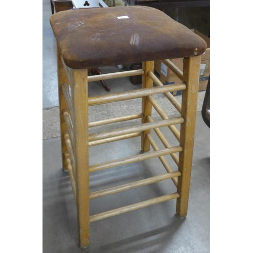 229 - A beech gymnasium stool