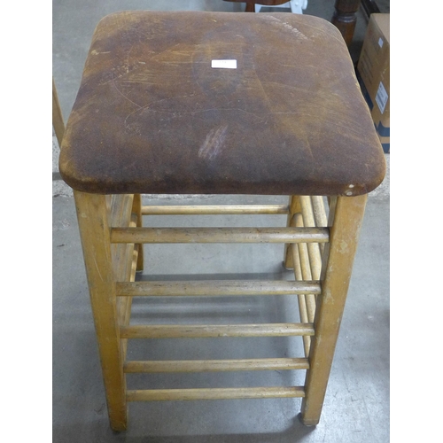 229 - A beech gymnasium stool