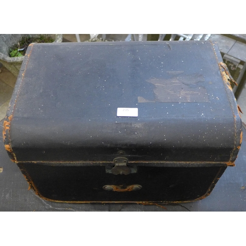 235 - A vintage fitted dome topped steamer trunk