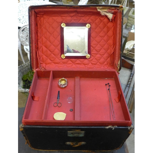 235 - A vintage fitted dome topped steamer trunk