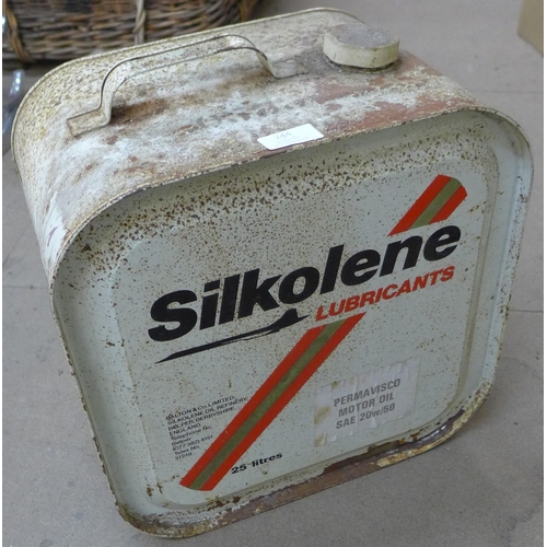 244 - A vintage Silkolene fuel can