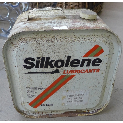 244 - A vintage Silkolene fuel can