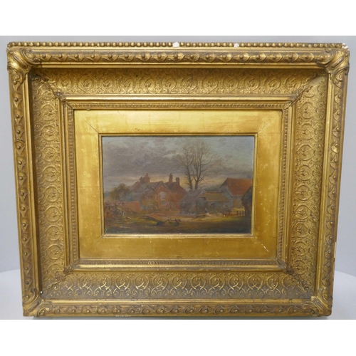 272 - English School (19th Century), rural landscape, oil on canvas, indistinctly signed, framed