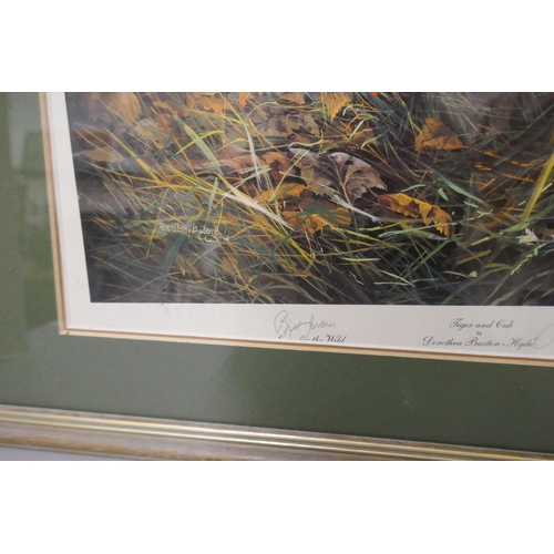 283 - Two limited edition prints, Tiger and Cub, signed by the artist and Johnny Morris; a Distant Movemen... 