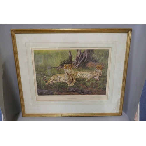 283 - Two limited edition prints, Tiger and Cub, signed by the artist and Johnny Morris; a Distant Movemen... 