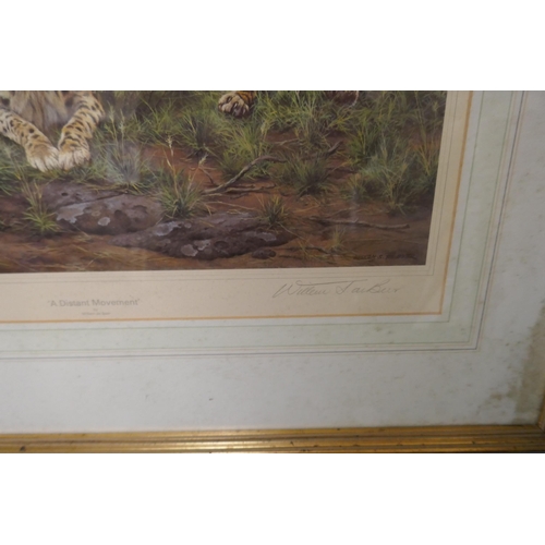 283 - Two limited edition prints, Tiger and Cub, signed by the artist and Johnny Morris; a Distant Movemen... 