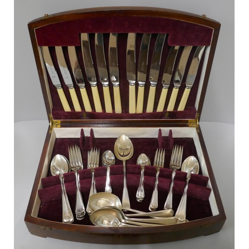 296 - Two wooden cased canteens of cutlery, Ernest Cockbill and James Dixon & Sons, Sheffield