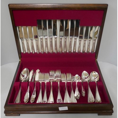 296 - Two wooden cased canteens of cutlery, Ernest Cockbill and James Dixon & Sons, Sheffield