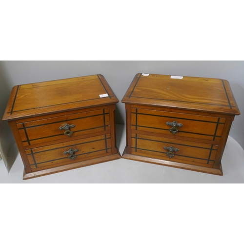 314 - A pair of Victorian walnut table top drawers