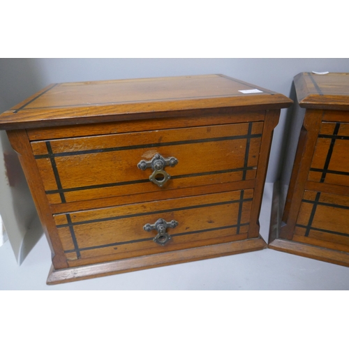 314 - A pair of Victorian walnut table top drawers