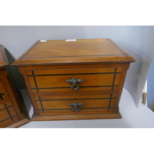 314 - A pair of Victorian walnut table top drawers