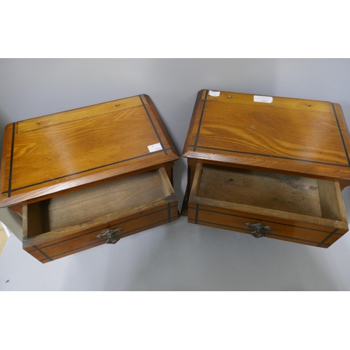 314 - A pair of Victorian walnut table top drawers