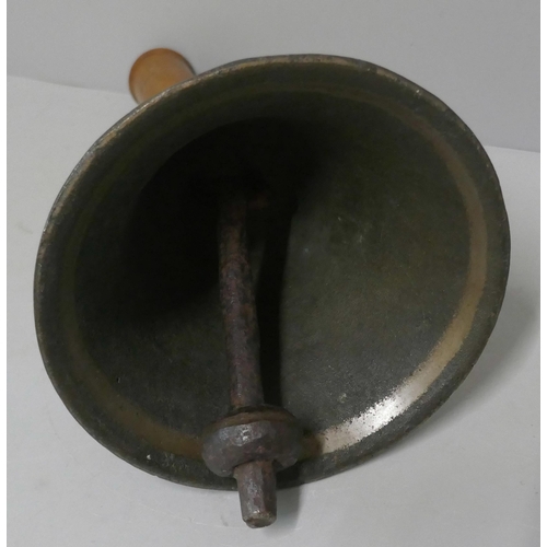 317 - A large bronze hand bell