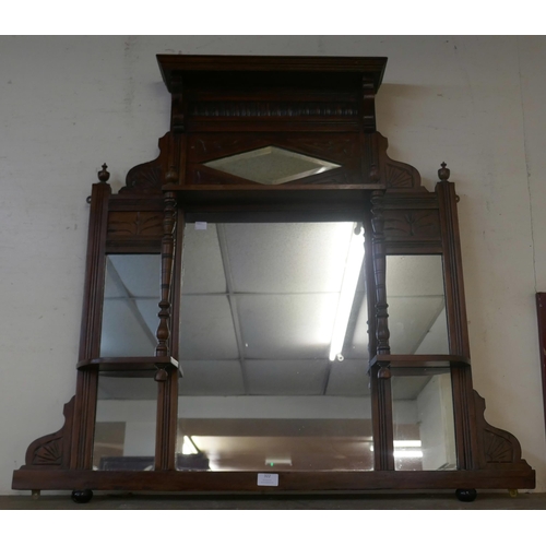 322 - An Edward VII mahogany overmantel mirror