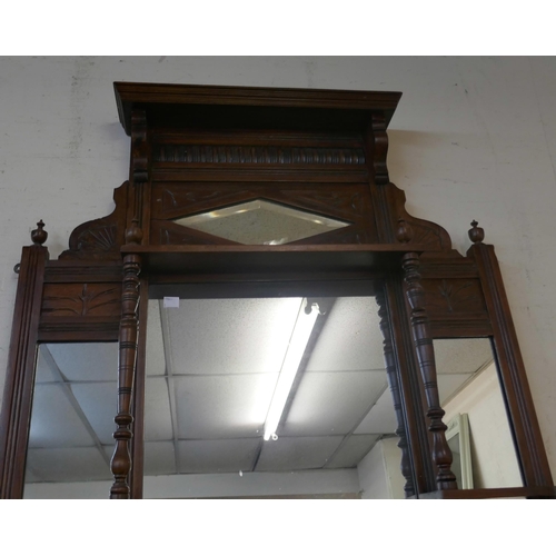 322 - An Edward VII mahogany overmantel mirror