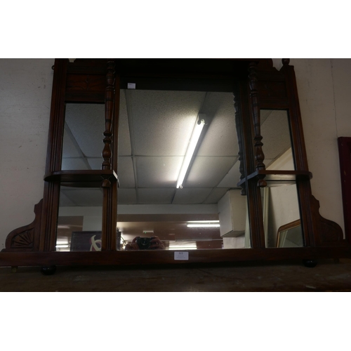 322 - An Edward VII mahogany overmantel mirror