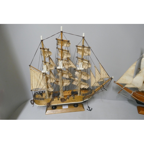 327 - Two small model galleons