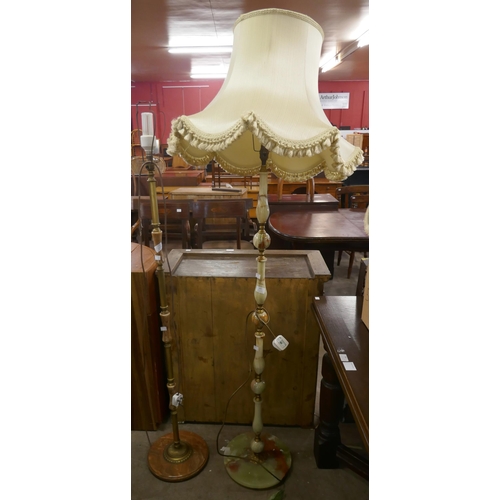 347 - Two onyx standard lamps