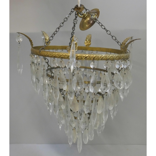 350 - Four French glass chandeliers and other chandeliers